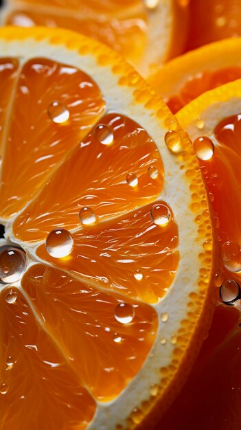 Pomarańczowe owoce w tle makro szczegółowe Generatywna sztuczna inteligencja