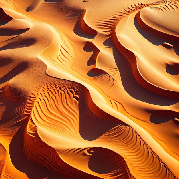 Pomarańczowe pustynne wydmy powierzchniowe streszczenie tło