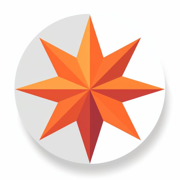 pomarańczowo-biała gwiazda na białym tle