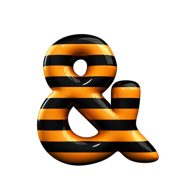 Pomarańczowo-czarne paski hallowen ampersand symbol