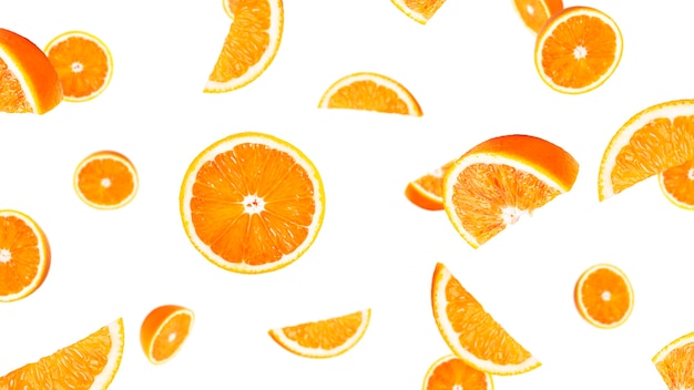 Pomarańczowy Owoc Na Białym Tle. Latająca Pomarańcza.