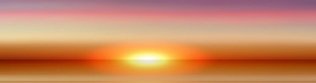 Zdjęcie pomarańczowy złoty żółty różowy kolorowy zachód słońca na tle nieba banner