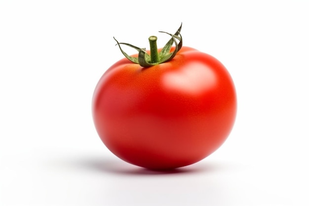 Pomidor na bia?ym tle Doskonały retuszowany widok z boku tomatoe