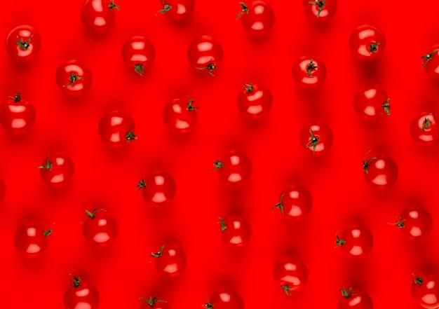 Zdjęcie pomidor wiśniowy, zdrowe odżywianie i wegetarianizm. kolor tła.