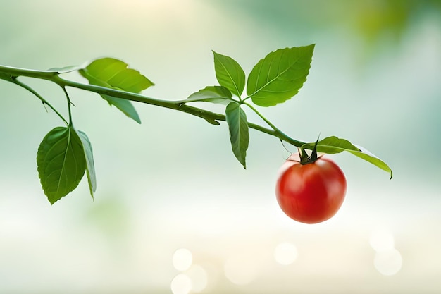 Pomidorowa roślina z zielonymi liśćmi i zielonym liściem