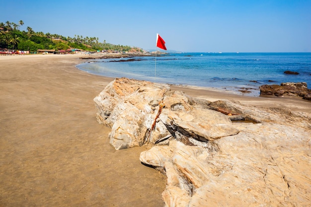 Pomnik Głowy Hinduskiego Boga Shivy Na Plaży Vagator Lub Ozran W Północnym Goa W Indiach