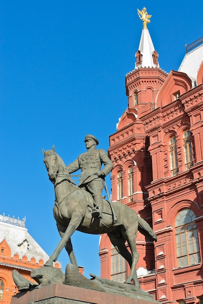 Pomnik Konny Marszałka żukowa Przed Państwowym Muzeum Historycznym W Moskwie, Rosja