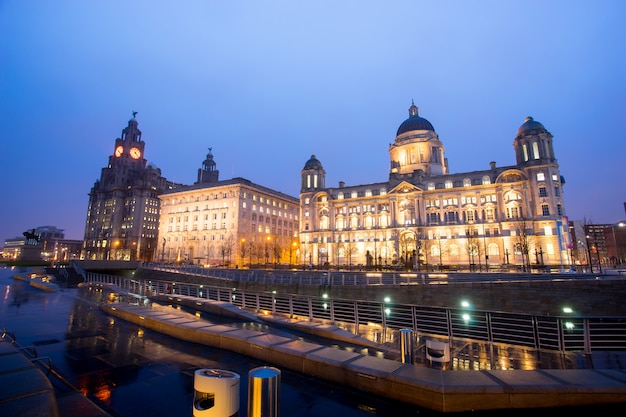 Pomnik Króla Edwarda Vii I Budynek Wątroby, Liverpool, Anglia