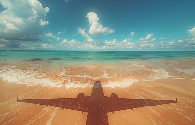 Pomysł na podróż z uwzględnieniem cieni rzucanych przez samoloty na plaży
