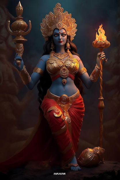 Pomyślny posąg hinduskiego boga i bogini