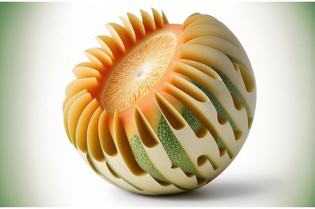 Pomysłowy projekt oparty na melonie Połóż płaskie pojęcie żywności Na białym tle melon