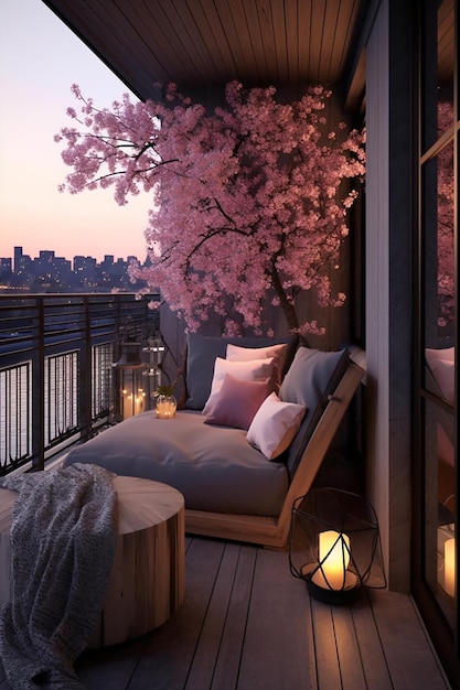 Pomysły na wystrój wnętrz nowoczesnego luksusowego domu na balkonie