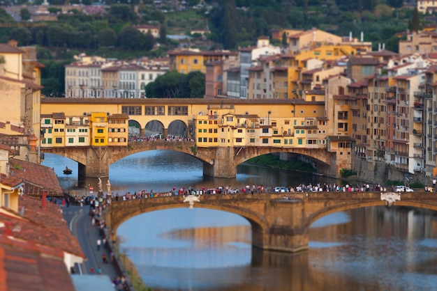 Ponte Vecchio O Zachodzie Słońca We Florencji.