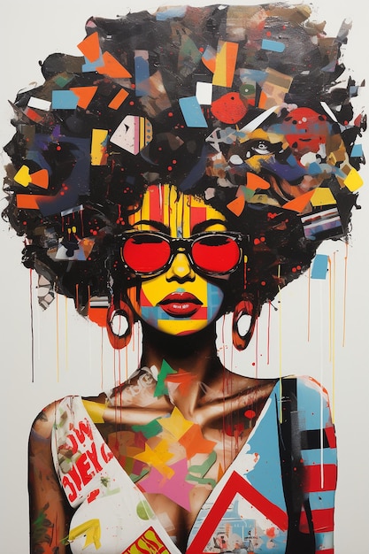 Pop-art decoupage afropunk