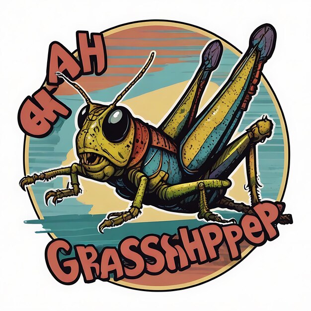 Pop Art Grasshopper Retro Marvel Tribute Tee typografia koszulka typografia projekt