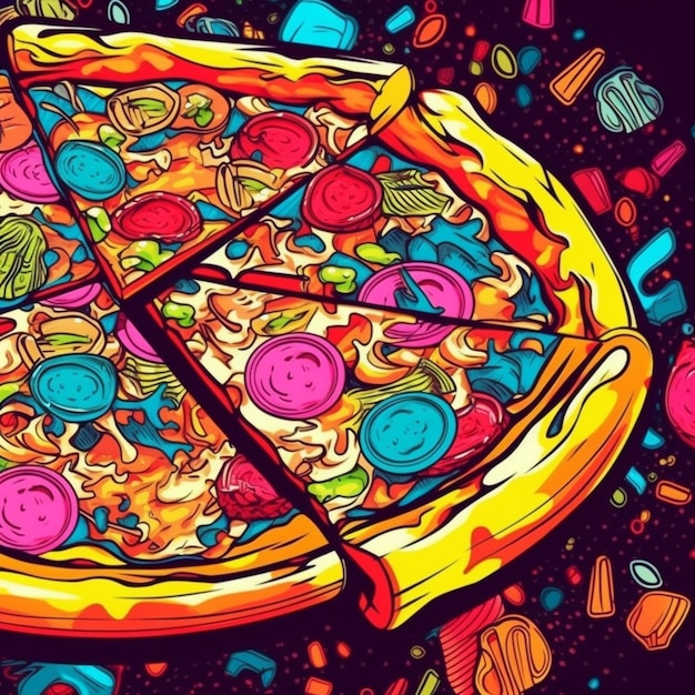 Pop art pizza żywa inspiracja