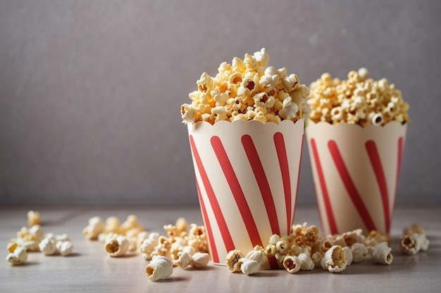 Popcorn w małych papierowych kieliszkach