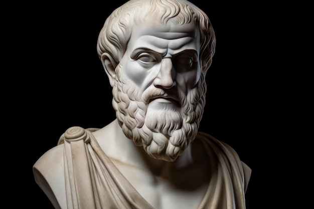 Zdjęcie popiersie arystotelesa, filozofa kultury starożytnej grecji, ai