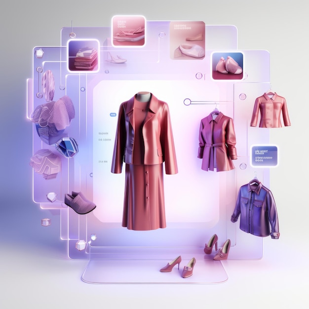 Zdjęcie poprawa luksusowego doświadczenia zakupowego futuristic lux store web design z avatem wirtualnej rzeczywistości