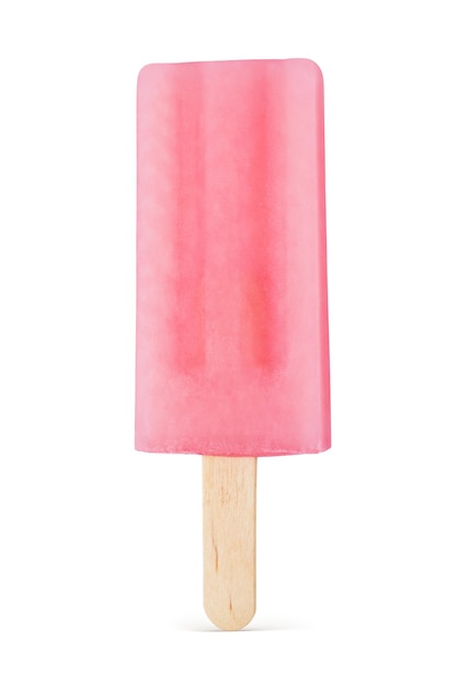 Popsicle różowe lody na białym tle