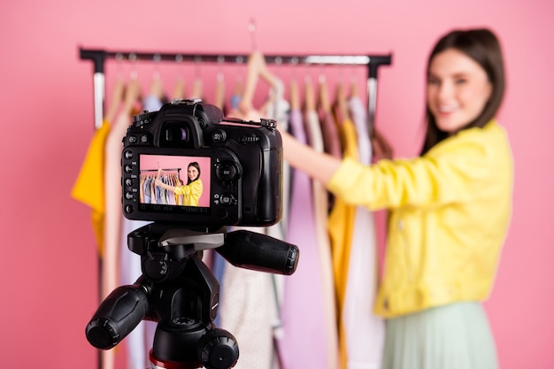 popularna stylowa blogerka wideo lady strzelać rekord mody vlog