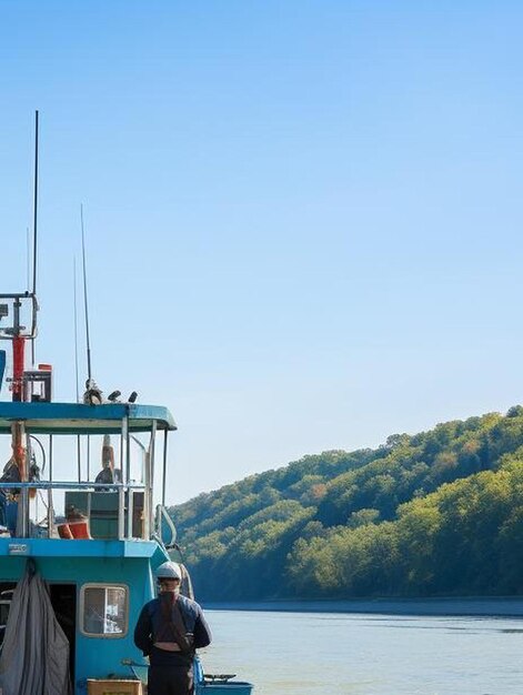 popychacz przewożący ładunek wzdłuż rzeki Dunaju