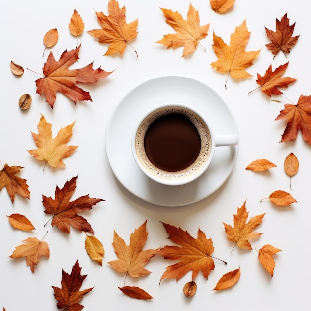 Poranki kawowe w spokojnym, jesiennym tle