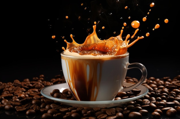 Poranna kawa espresso gorąca espresso w kartonowym kubku kawa do rozpylania