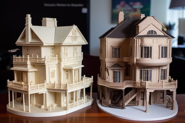 Porównanie tradycyjnych i drukowanych modeli domów stworzonych za pomocą generatywnej sztucznej inteligencji