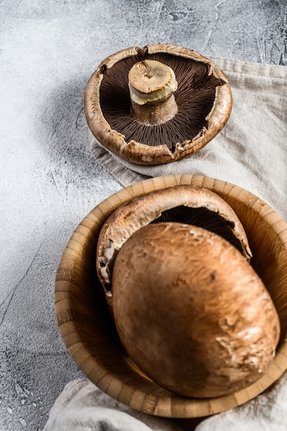 Portobello. Farmowa żywność ekologiczna. Widok z góry