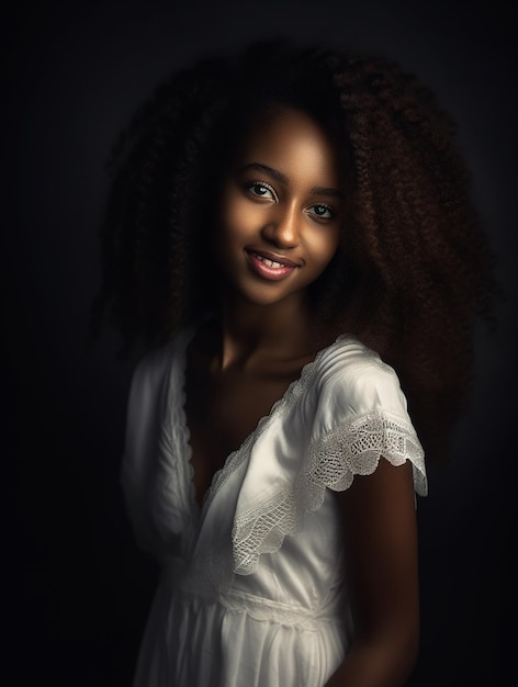 Portret Afro piękna ładna kobieta