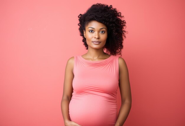 Portret afroamerykańskiej kobiety w ciąży