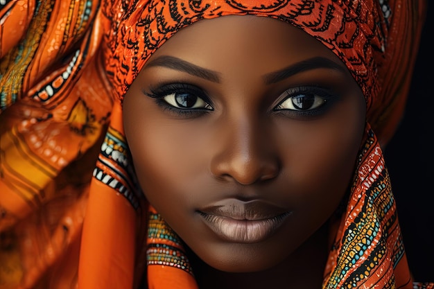 Portret afrykańskiej kobiety makro ar 32 v 52 Job ID 0a010d23f9c144cabc37aaee87396070