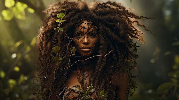 Zdjęcie portret afrykańskiej kobiety