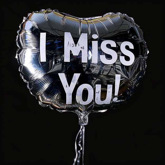 Zdjęcie portret balonu w i miss you style zinc silver