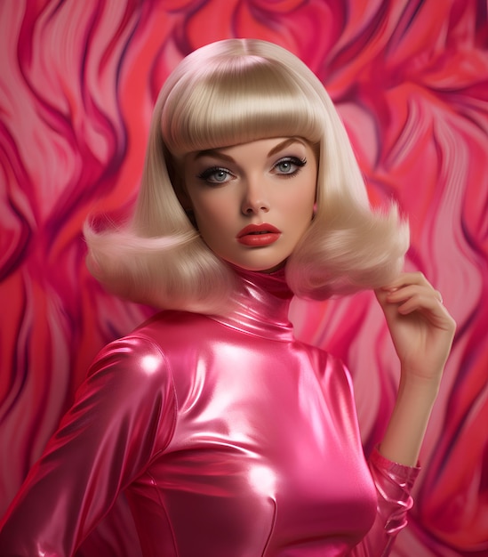 Portret Barbie w różowym