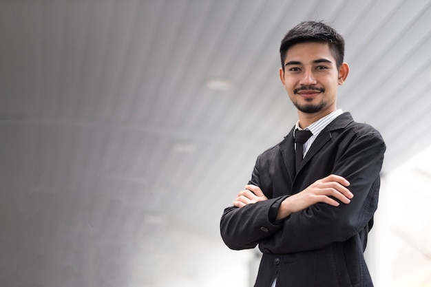 Portret Broda Wąsy Przystojny Biznesmen