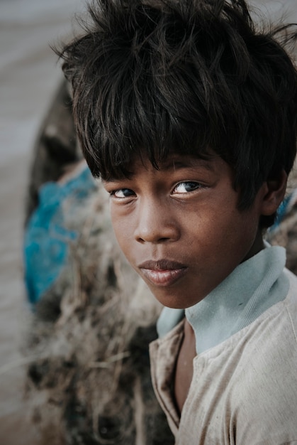 Portret chłopca z Kambodży