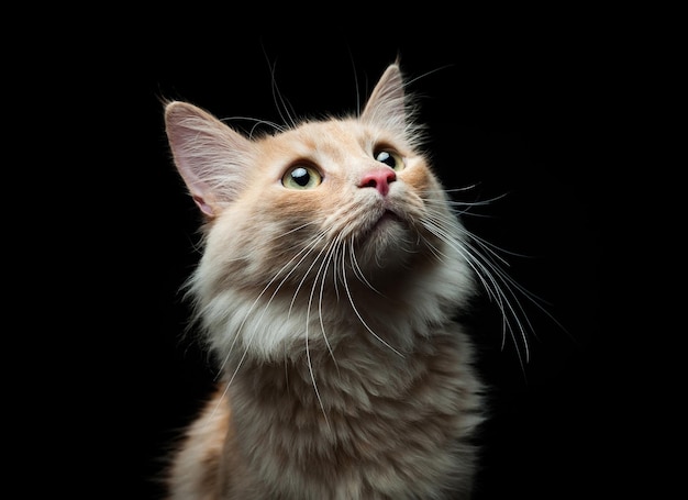 Portret czerwonego kota na czarnym tlexA