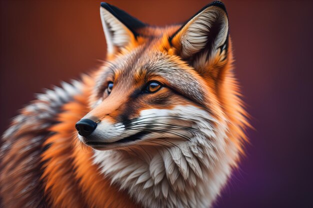 Portret czerwonego liska Vulpes vulpes ai generative