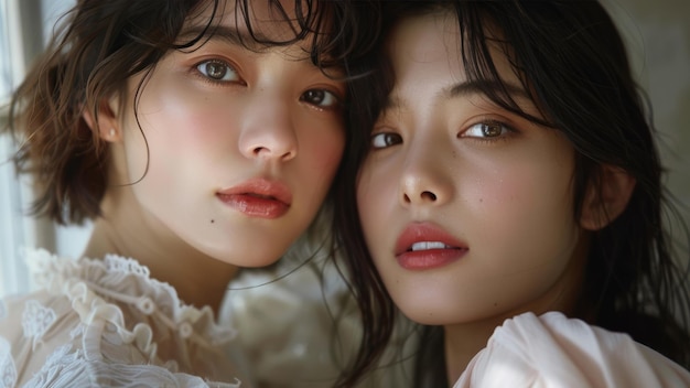 Portret dwóch młodych kobiet o niesamowitej piękności