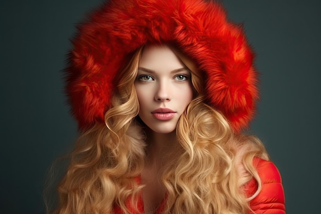 Portret dziewczyny w czerwonym kapeluszu