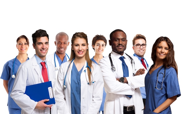 Portret grupa uśmiechnięte lekarki
