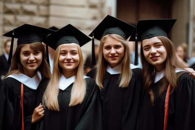 Portret grupy studentów po ukończeniu studiów stworzony za pomocą generatywnej ai