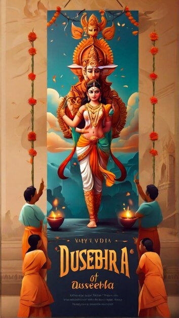 Portret hinduskiej bogini Maa Durga
