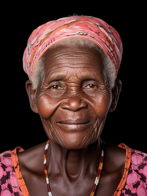 Portret keniańskiej dorosłej kobiety w średnim wieku