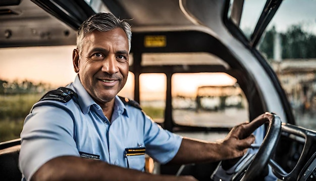 Zdjęcie portret kierowcy autobusu