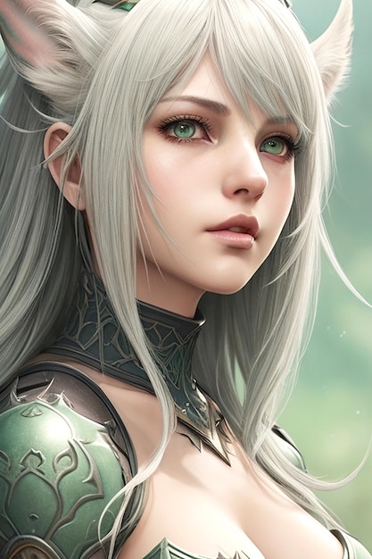 Portret kobiety elfów z pięknym wyglądem