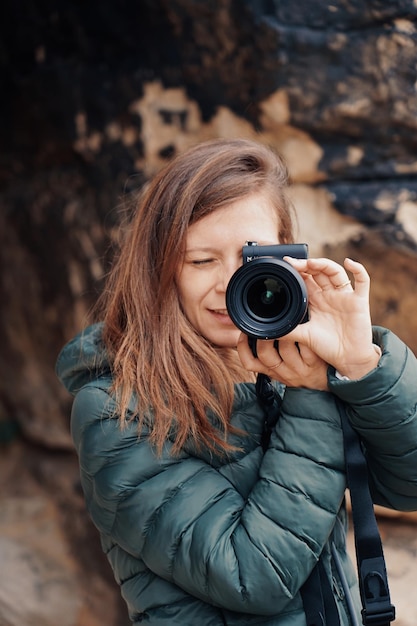 Portret Kobiety Fotografującej