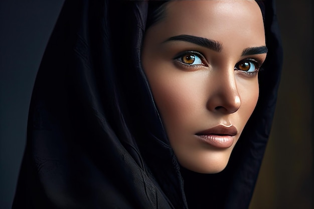 Portret kobiety noszącej hidżab Generative Ai